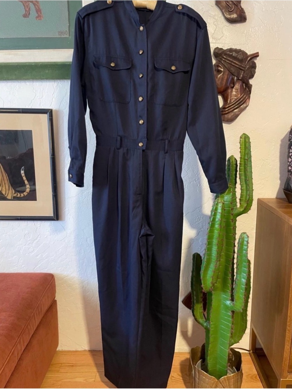 Classic Navy Utility Jumpsuit - Women's